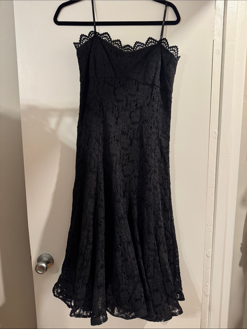 Suzi Chin for Maggy Boutique Black Lace Midi Dress